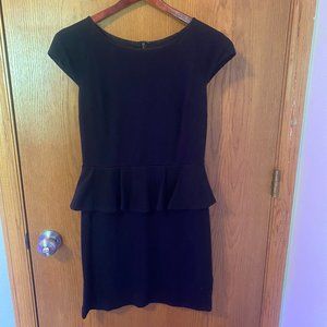 Black Dress with lacy back panel and ruffle on hips